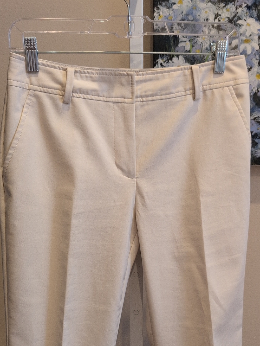 Talbots Women's Cream Straight-Leg Trousers